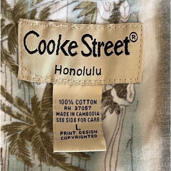Cooke Street Honolulu size large Hawaiian button front shirt 100% cotton - Picture 3 of 10